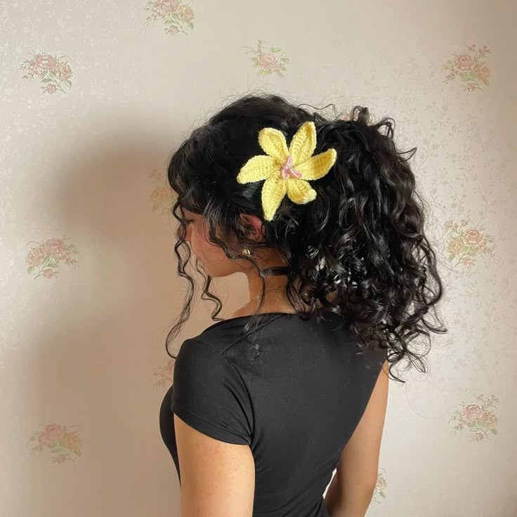 cute crochet flower hair clip