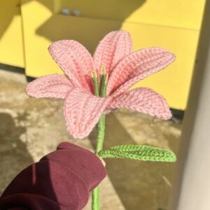 pink lily crochet flower